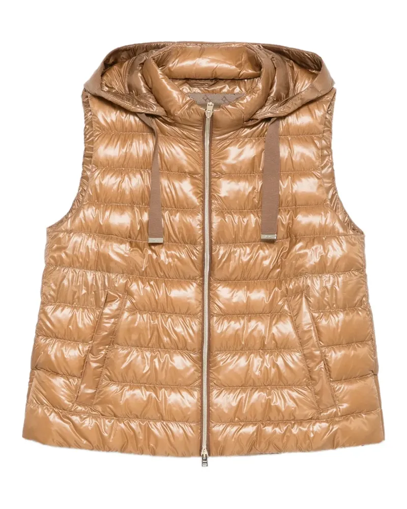 Herno drawstrings-collar waistcoat - Braun Braun