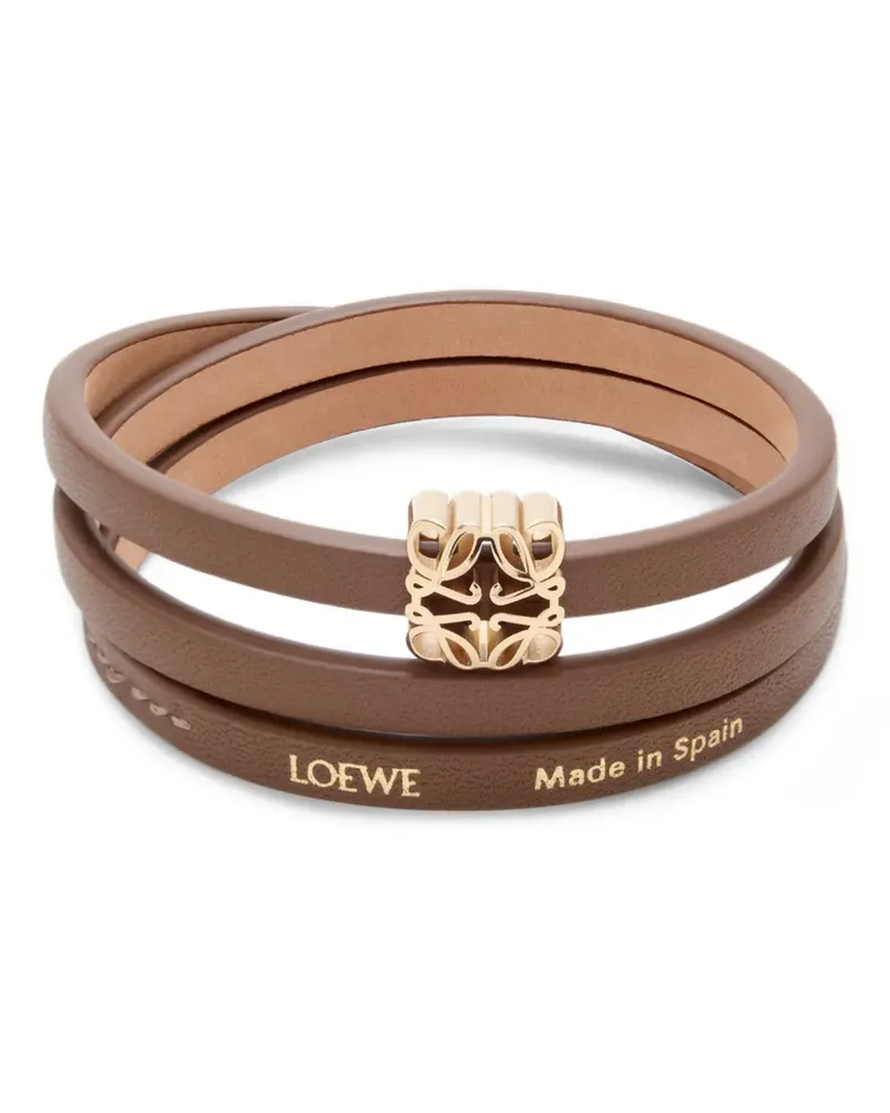 Loewe Anagram Bombé twist leather bracelet - Gold Gold