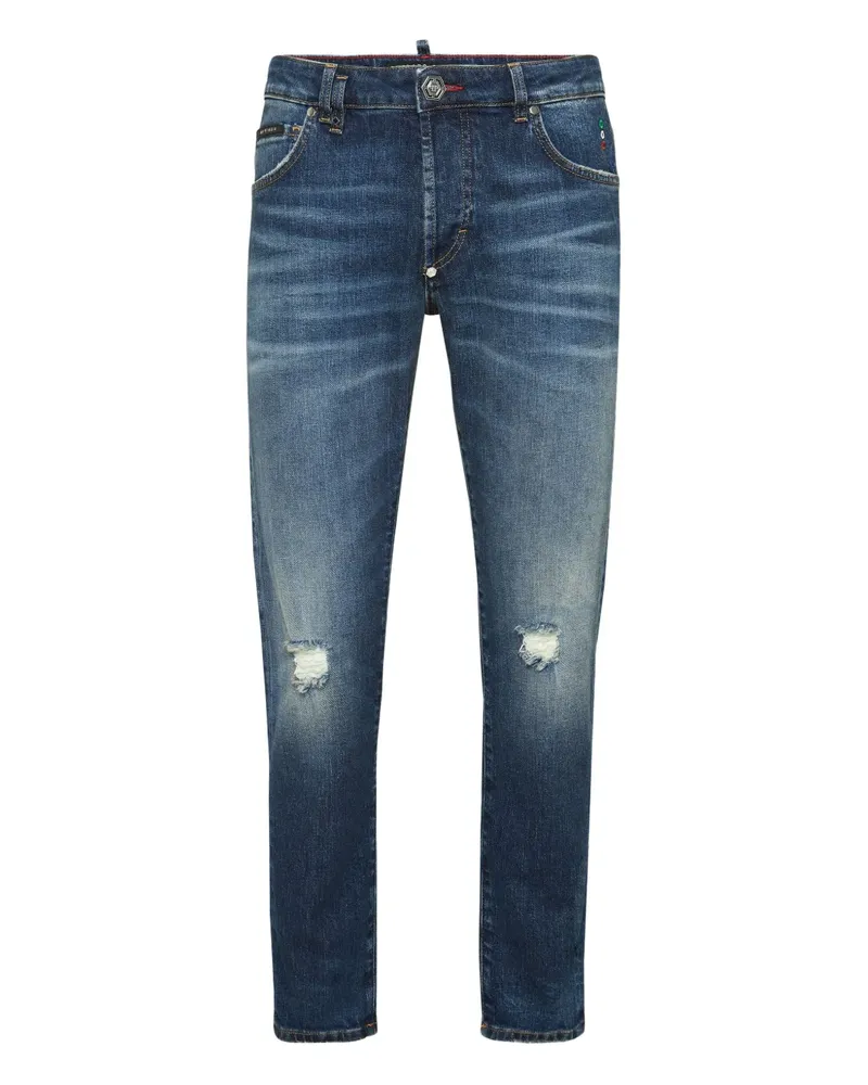 Philipp Plein Jeans im Distressed-Look - Blau Blau