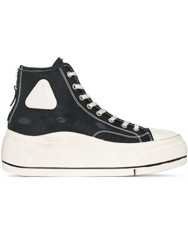 R13 High-Top-Sneakers mit dicker Sohle - Schwarz Schwarz