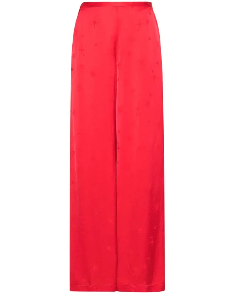 forte_forte Jacquard-Hose aus Satin - Rot Rot