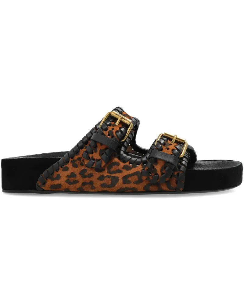 Isabel Marant Lennyo Sandalen mit Leoparden-Print - Orange Orange
