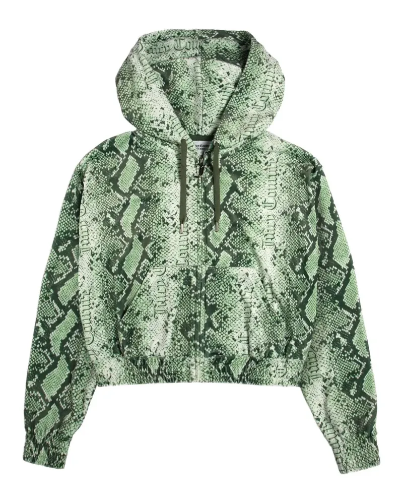 Juicy Couture Oversized-Cropped-Hoodie mit Schlangen-Print - Grün Grün