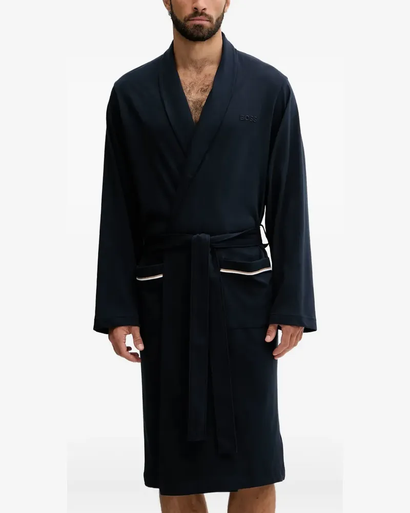 HUGO BOSS BM Morgenmantel mit Gürtel - Blau Blau