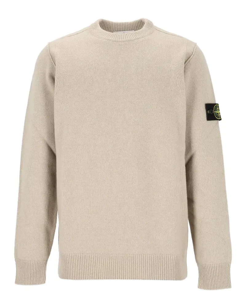 Stone Island 5100072 lambswool regular-fit crewneck jumper with ribbed trims - Nude Nude