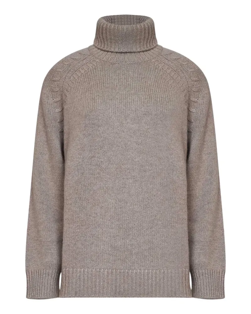 P.A.R.O.S.H. P.A.R.O H. cable-knit raglan-sleeve sweater - Nude Nude