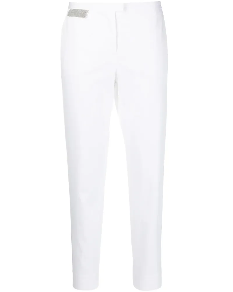 Fabiana Filippi Cropped-Hose mit Patch - Weiß Weiß