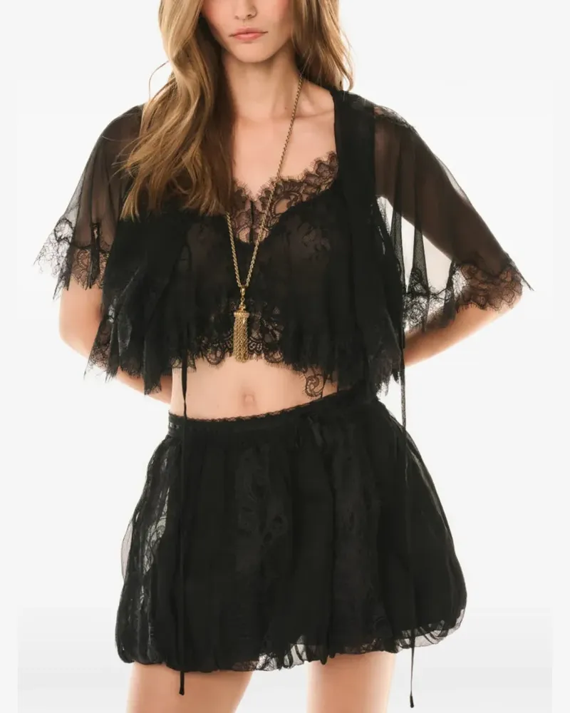 LoveShackFancy Thessisa lace top - Schwarz Schwarz