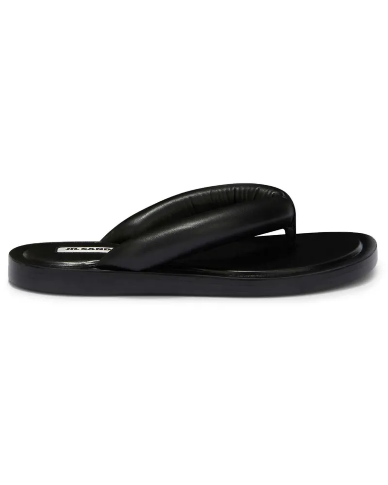 Jil Sander Pantoletten aus Leder - Schwarz Schwarz