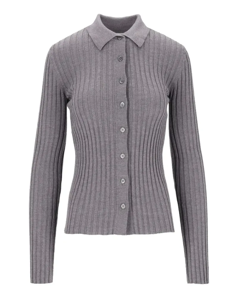 Mauro Grifoni ribbed-knit wool cardigan - Grau Grau