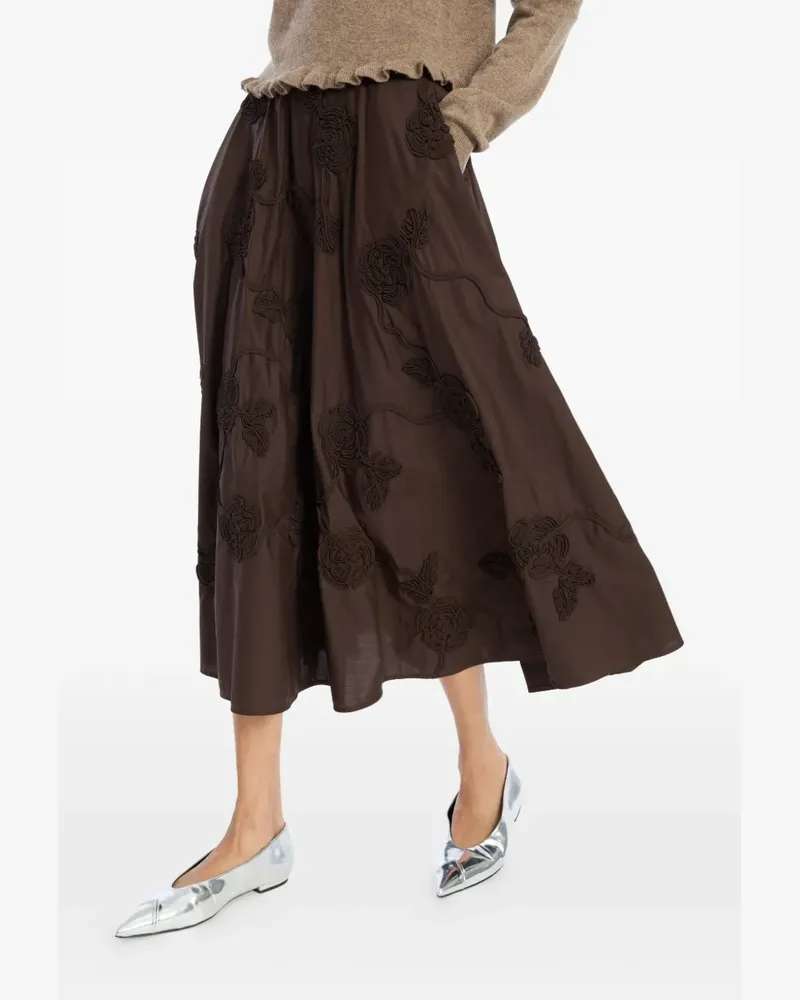 ROTATE Birger Christensen flower midi skirt - Braun Braun