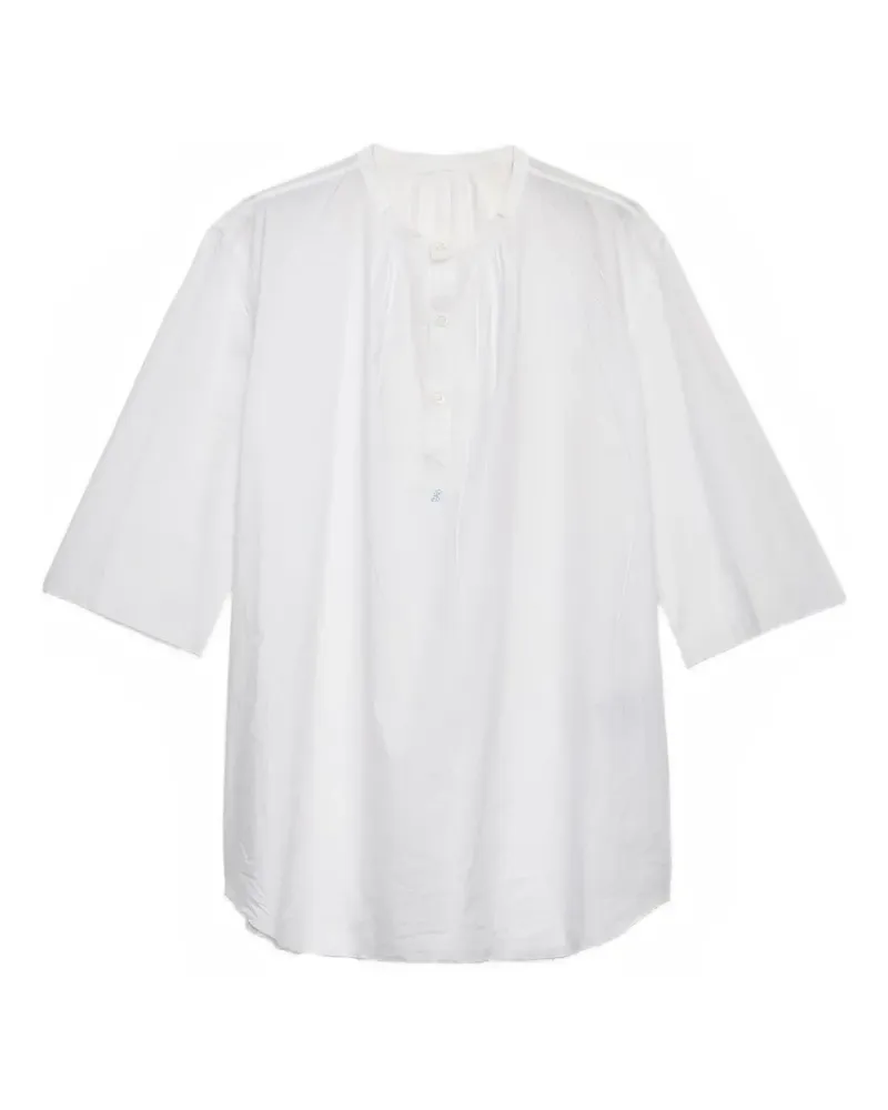 Prada Ungesäumtes Hemd mit Stehkragen - Weiß Weiß