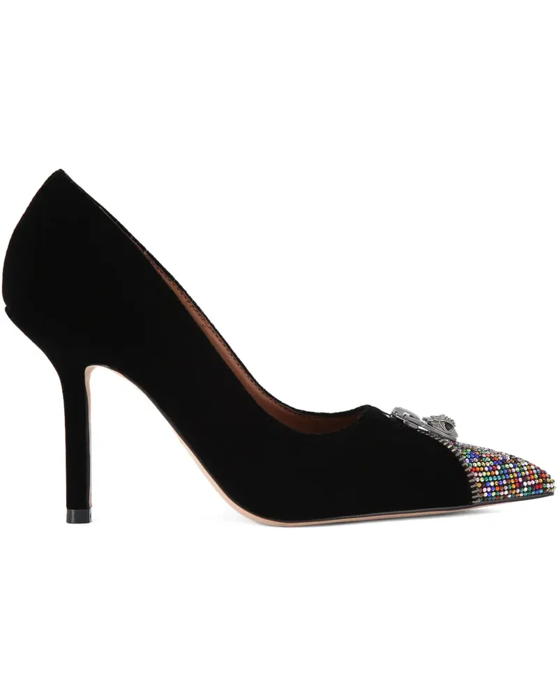 Kurt Geiger 95mm zip embellished court pump - Schwarz Schwarz