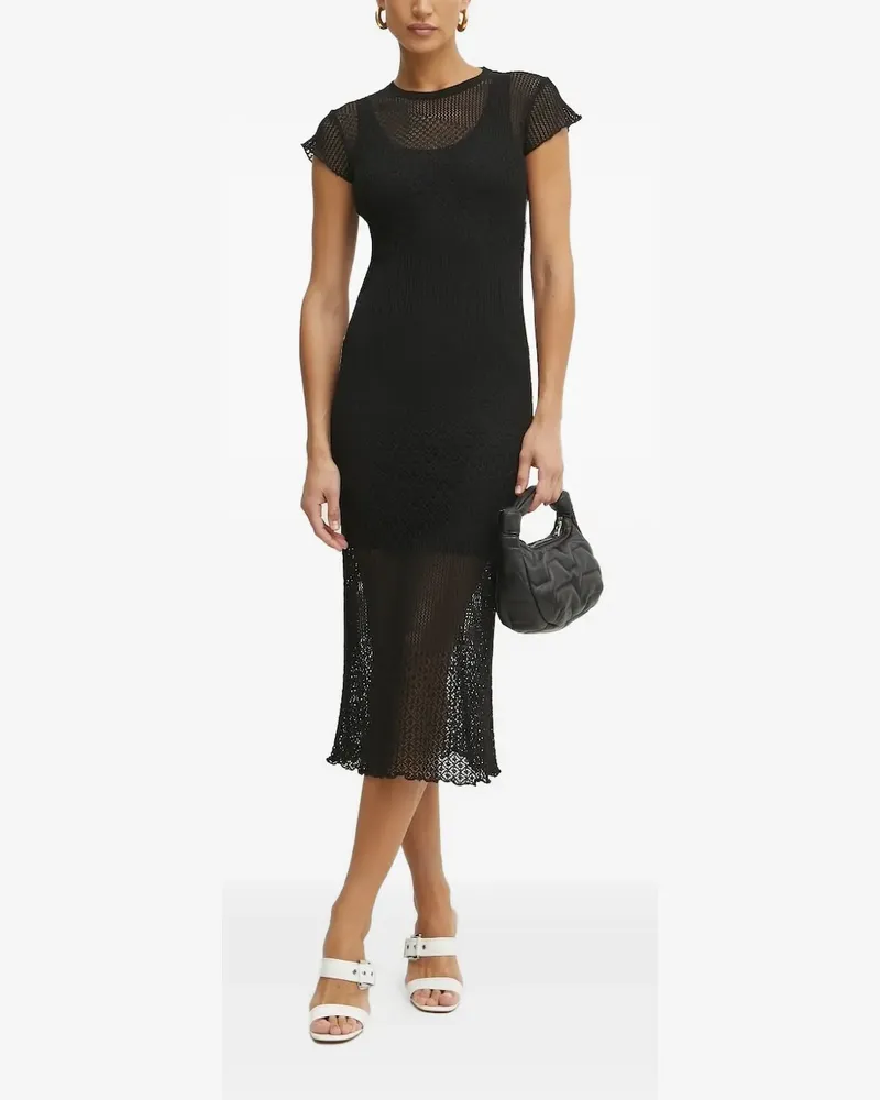 Pinko Midikleid aus Mesh - Schwarz Schwarz