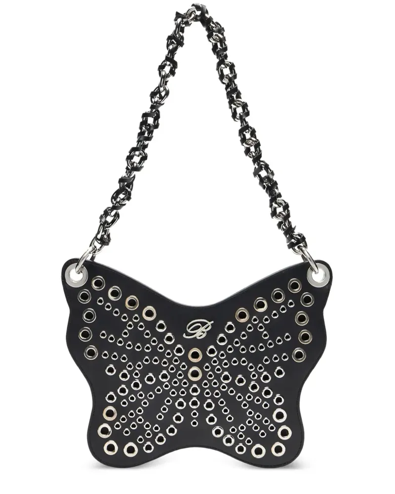 Blumarine Schultertasche mit Schmetterlingsform - Schwarz Schwarz
