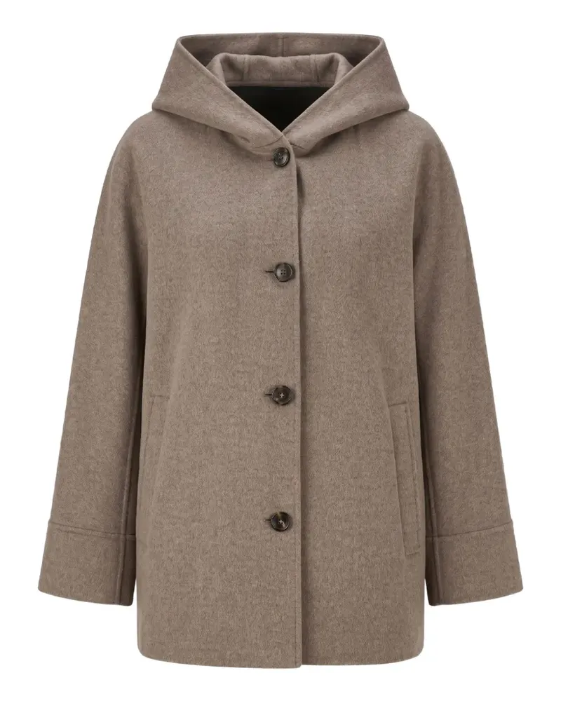 Max Mara Kapuzenmantel mit Knopfleiste - Braun Braun