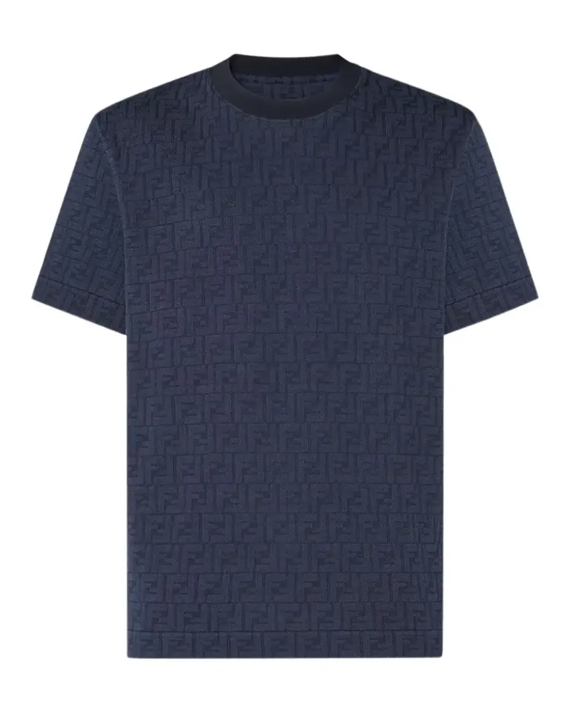 Fendi FF logo-jacquard T-shirt - Blau Blau