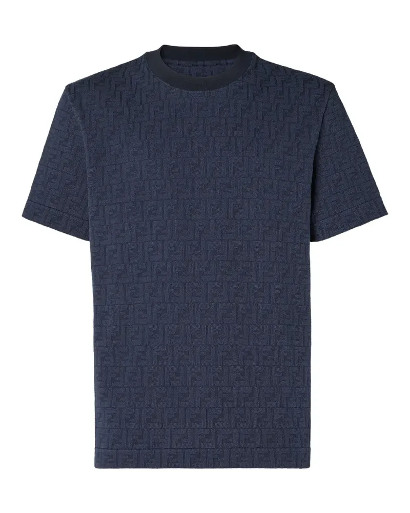 Fendi T-Shirt aus Baumwoll-Piqué - Blau Blau