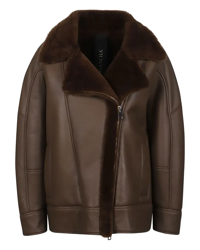 BLANCHA sheepskin shearling jacket - Braun Braun