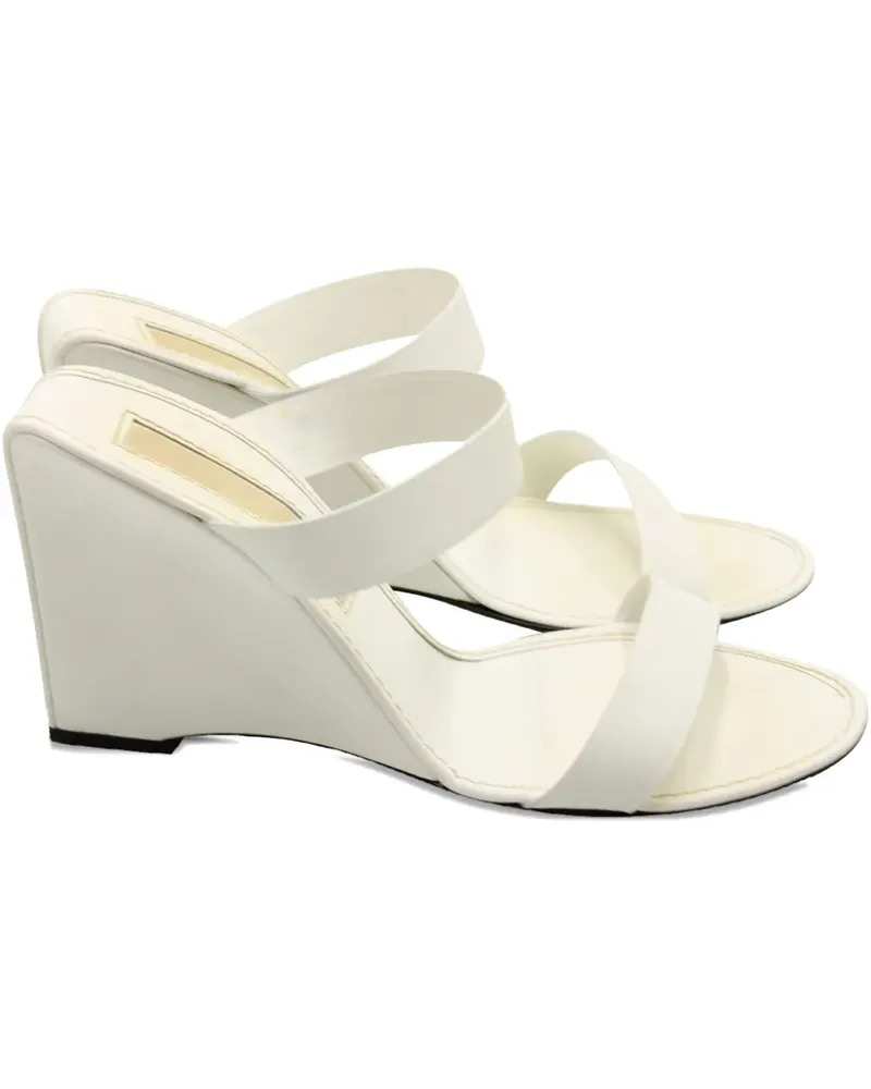 Michael Kors 100mm leather wedge mules - Weiß Weiß