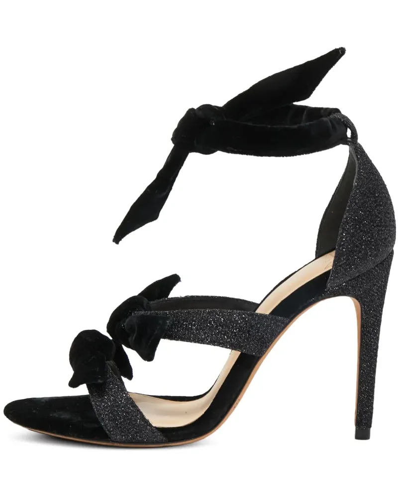 Alexandre Birman Glitter-Sandalen aus Samt mit Schleifendetail 110mm - Schwarz Schwarz