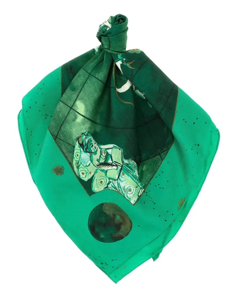 Diane von Furstenberg Zodiac Flag Seidenschal - Grün Grün