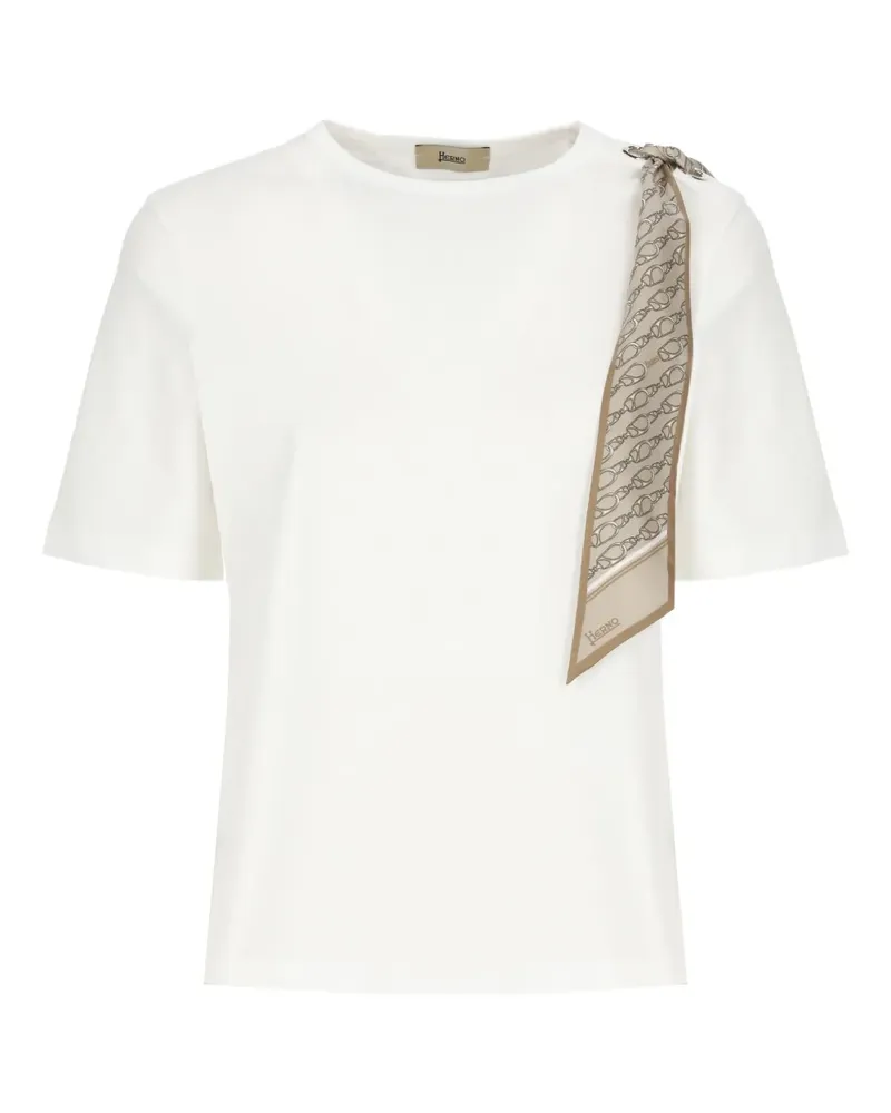 Herno T-Shirt mit Schal - Weiß Weiß