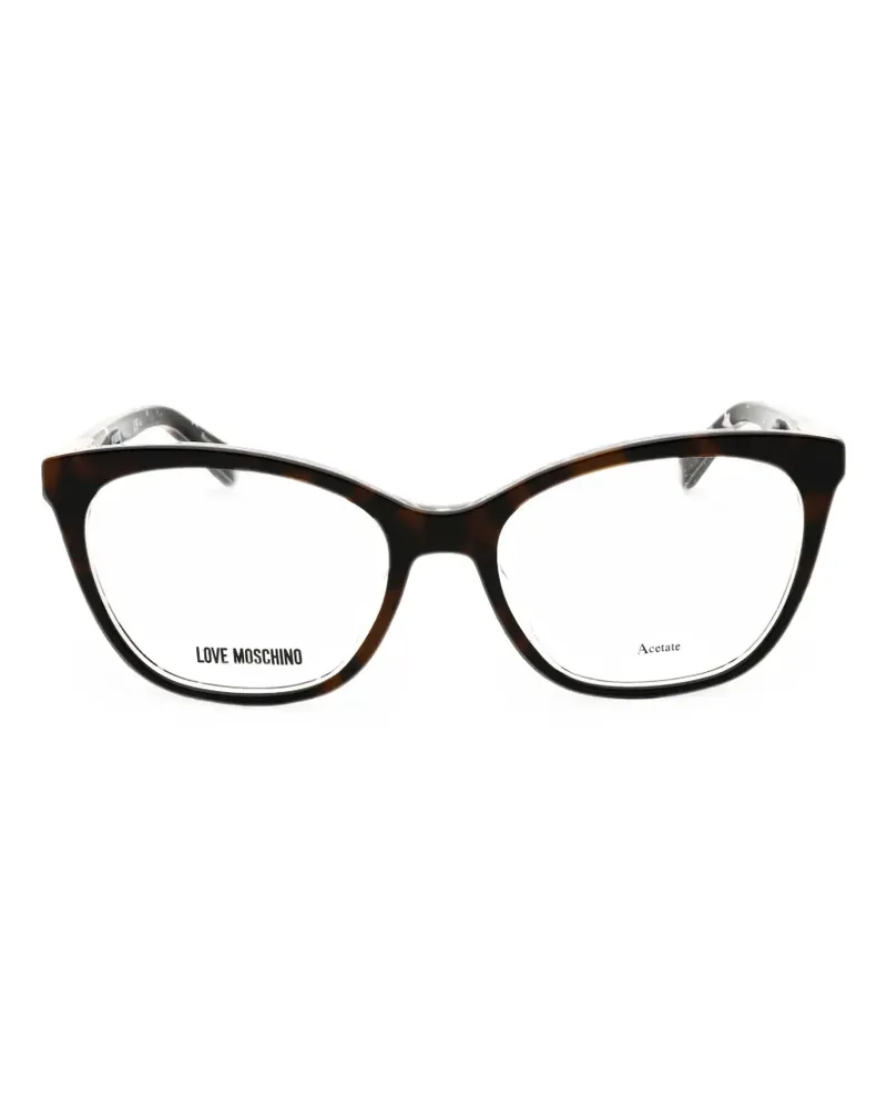 Moschino Cat-Eye-Brille in Schildpattoptik - Braun Braun