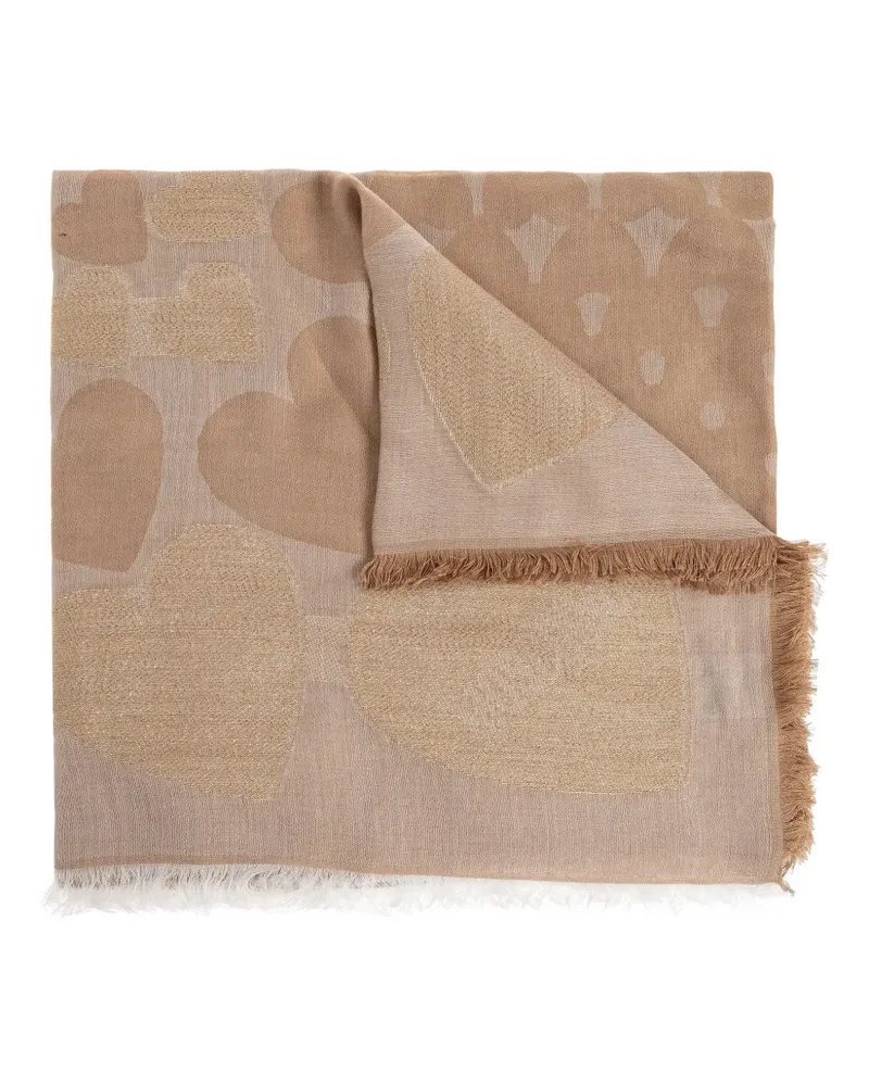 Moschino Schal mit Fransen - Nude Nude