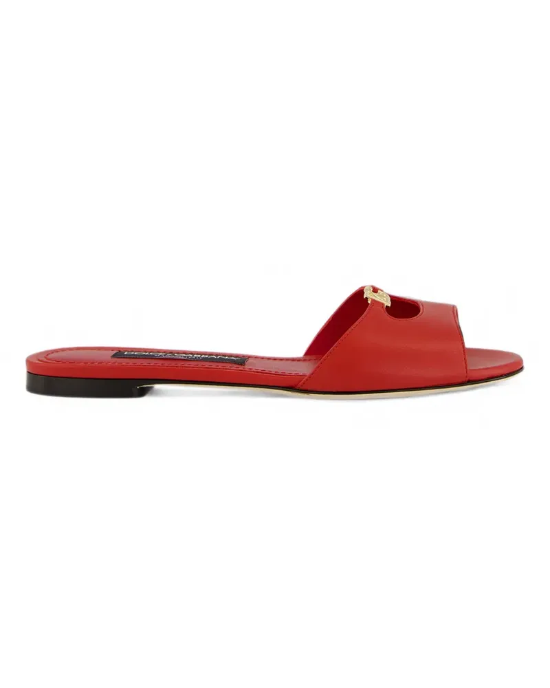Dolce & Gabbana Pantoletten mit DG-Logo - Rot Rot