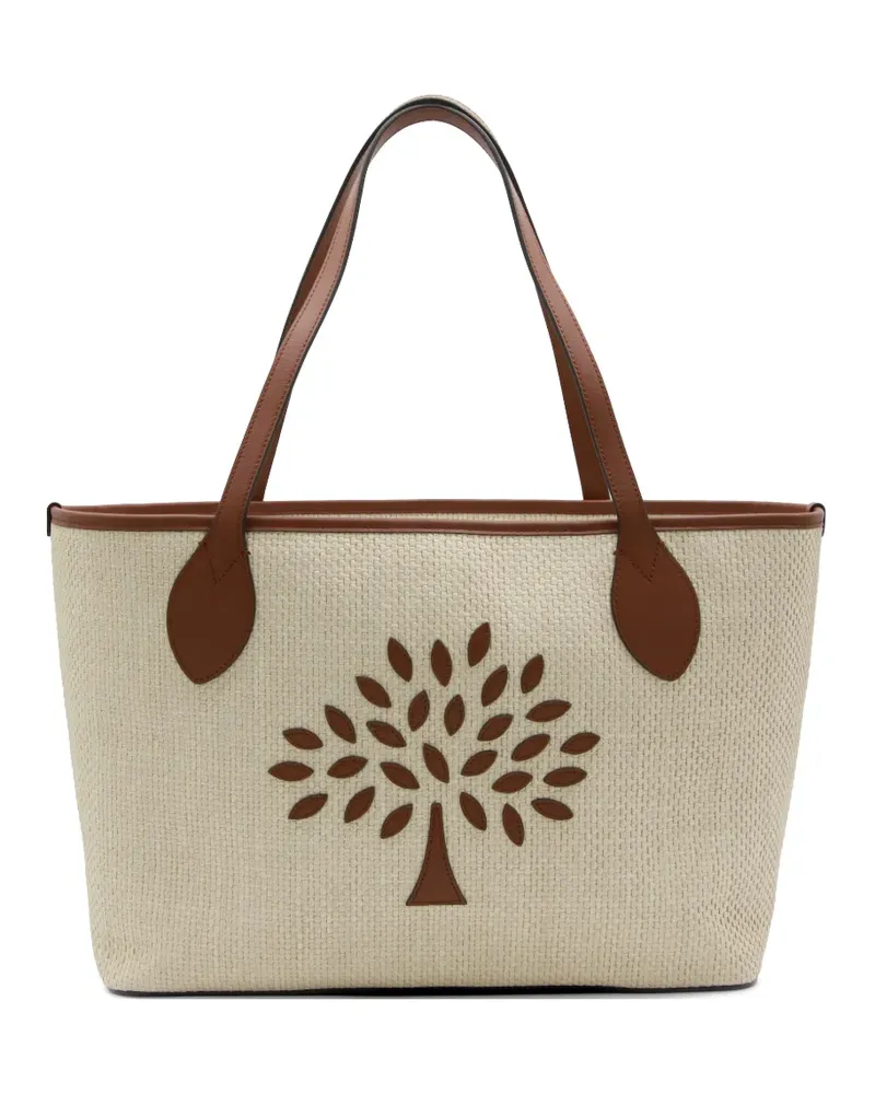 Mulberry Gewebter Tote Bag mit Baummotiv - Nude Nude