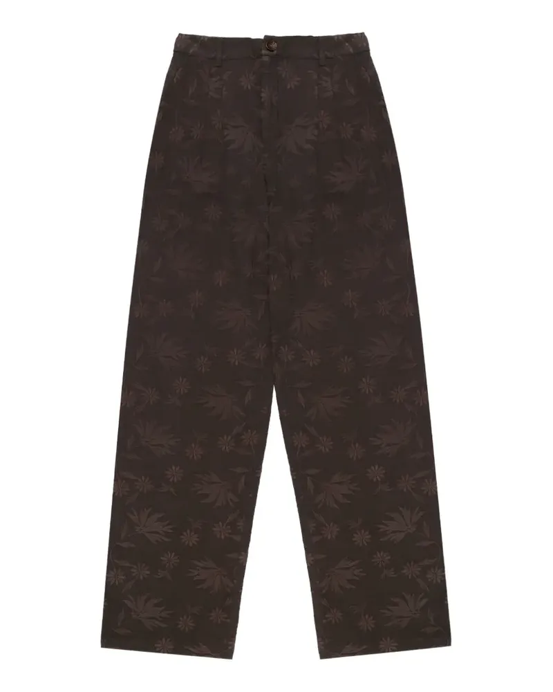 MAISON HOTEL Xian floral-embroidered trousers - Schwarz Schwarz