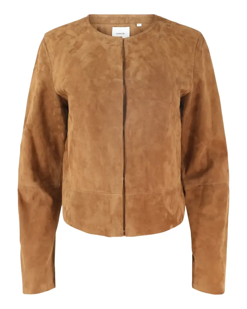 Vince Kragenlose Wildlederjacke - Braun Braun