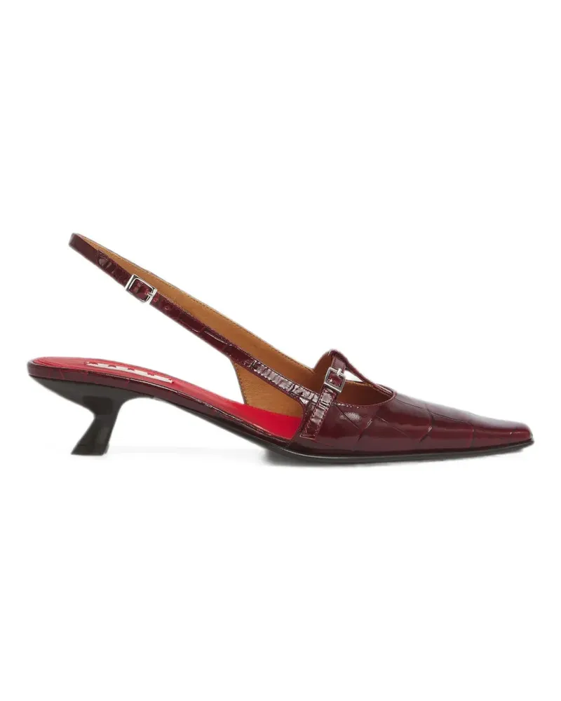 Marni burgundy croc-effect leather Katty slingback - Rot Rot
