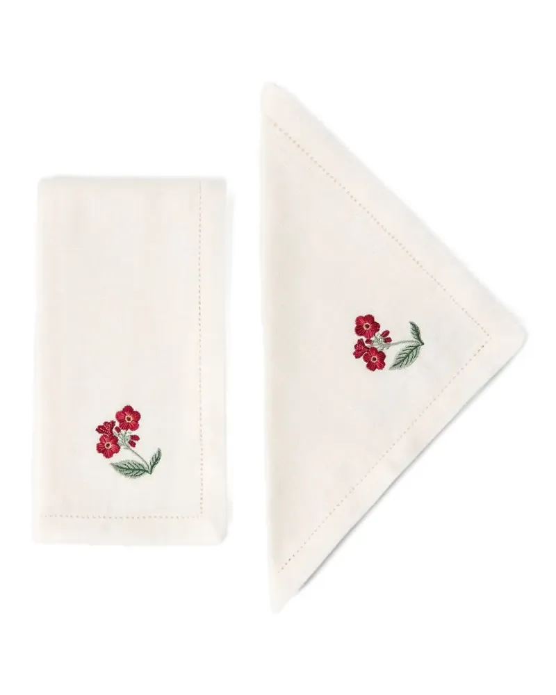 CABANA Leinenservietten mit Floral Medley-Stickerei (6er-Set) - Nude Nude