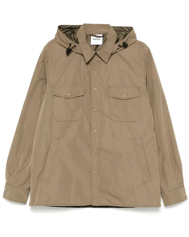 ASPESI Hemdjacke mit abnehmbarer Kapuze - Braun Braun