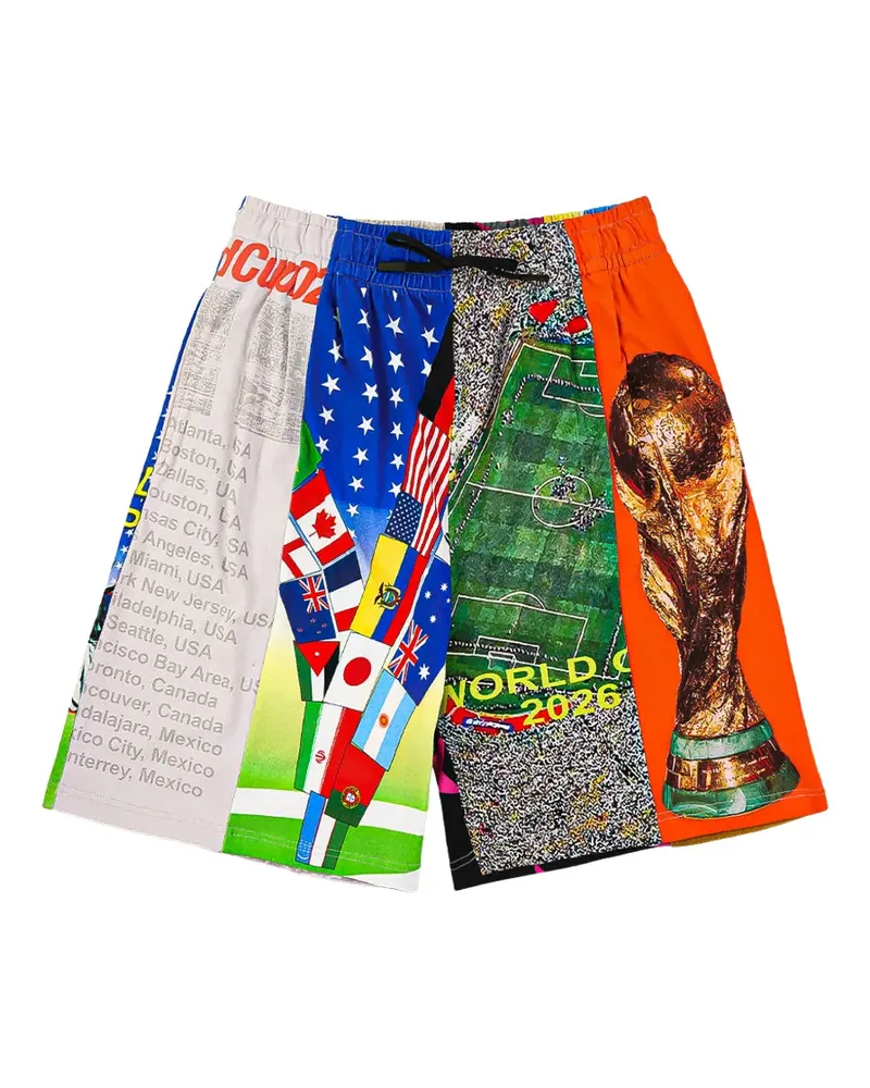 PLEASURES World Cup Shorts mit grafischem Print - Grau Grau