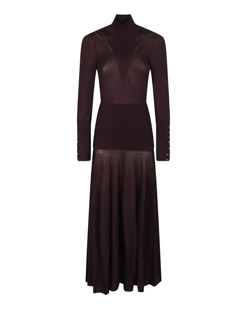 Paco Rabanne button-cuff knitted midi dress - Violett Violett
