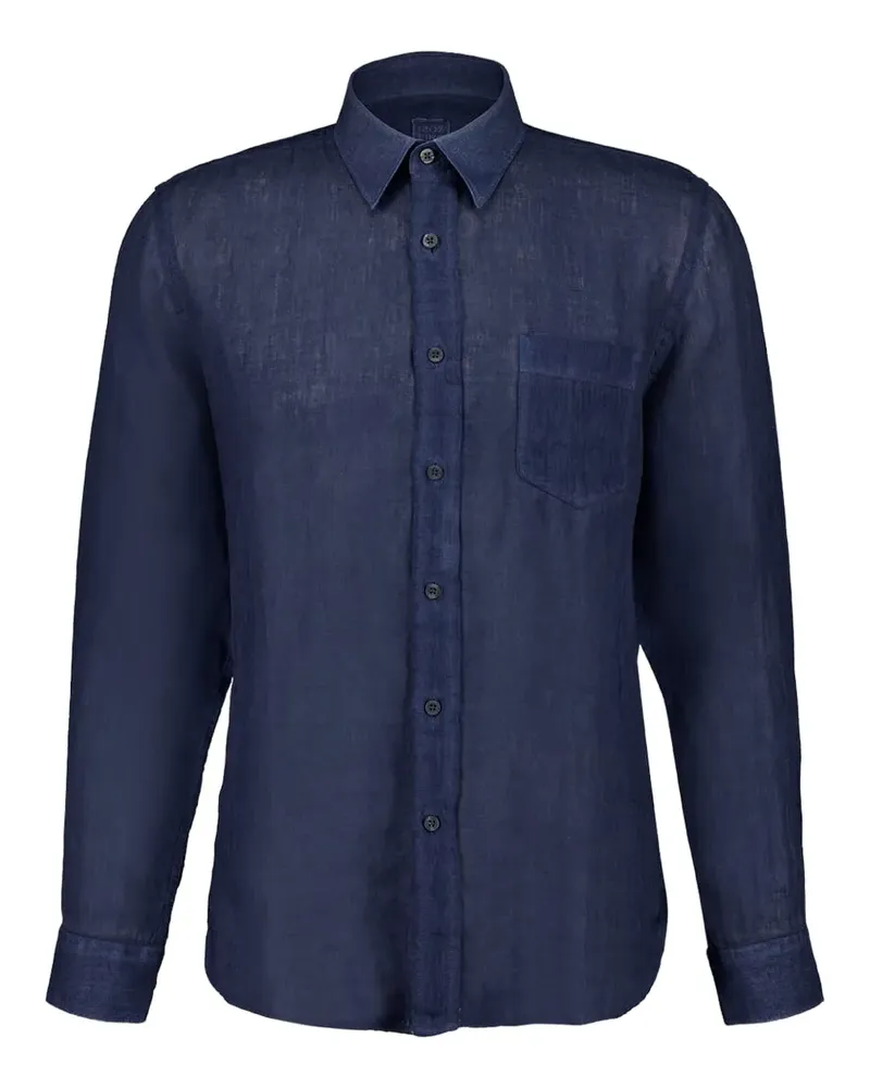 120% Lino Hemd aus Leinen - Blau Blau