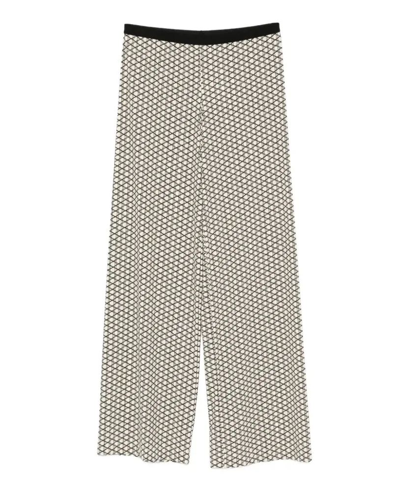 SIYU Dufay Sense geometric-print wide-leg trousers - Nude Nude