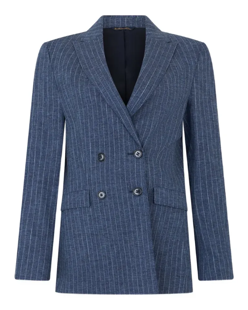 Brooks Brothers Doppelreihiges Sakko mit Nadelstreifen - Blau Blau