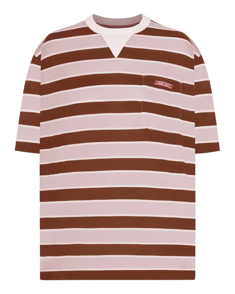 Prada striped pocket T-shirt - Braun Braun