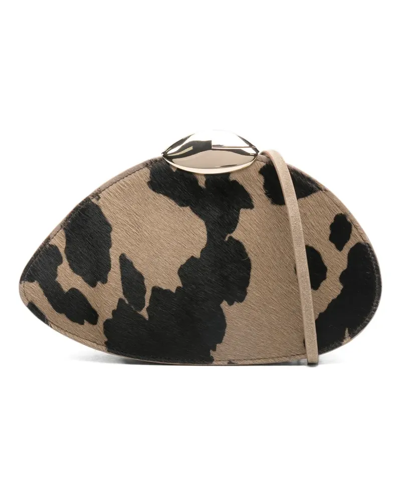 Benedetta Bruzziches animal-print clutch bag - Nude Nude