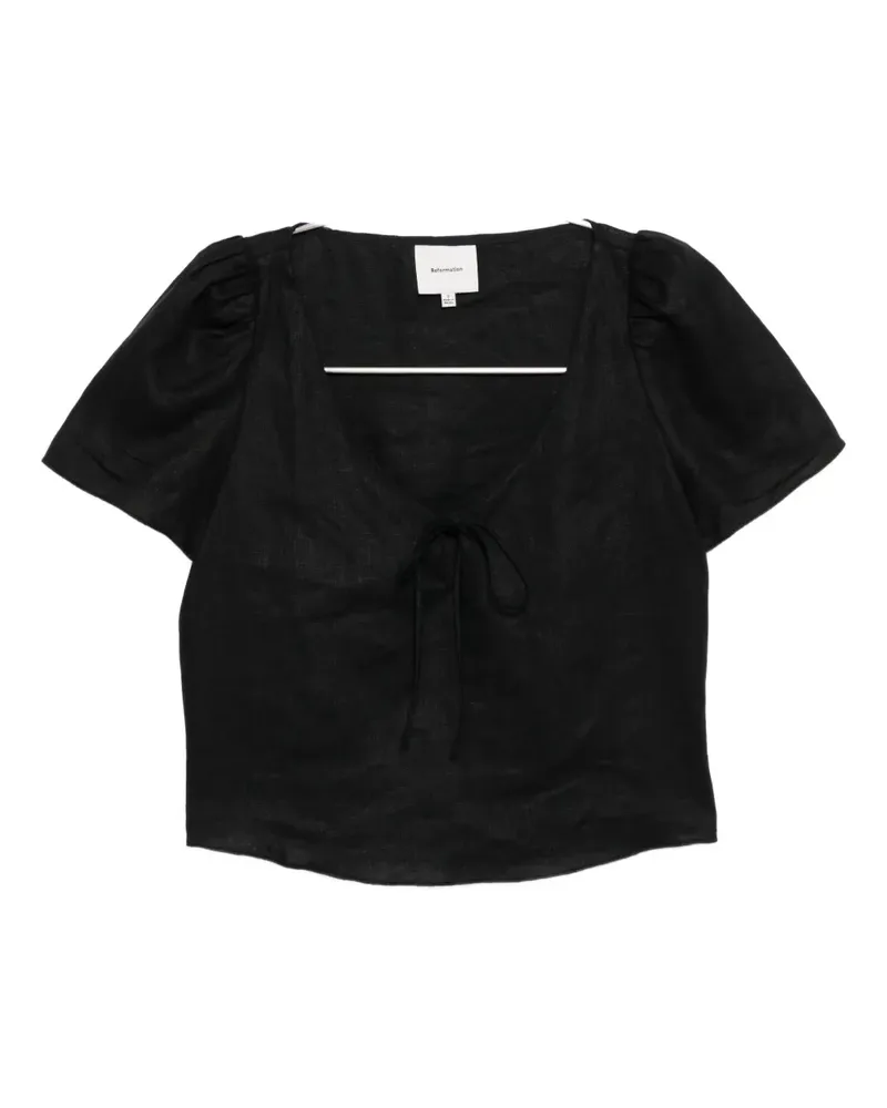 Reformation Mayla top - Schwarz Schwarz
