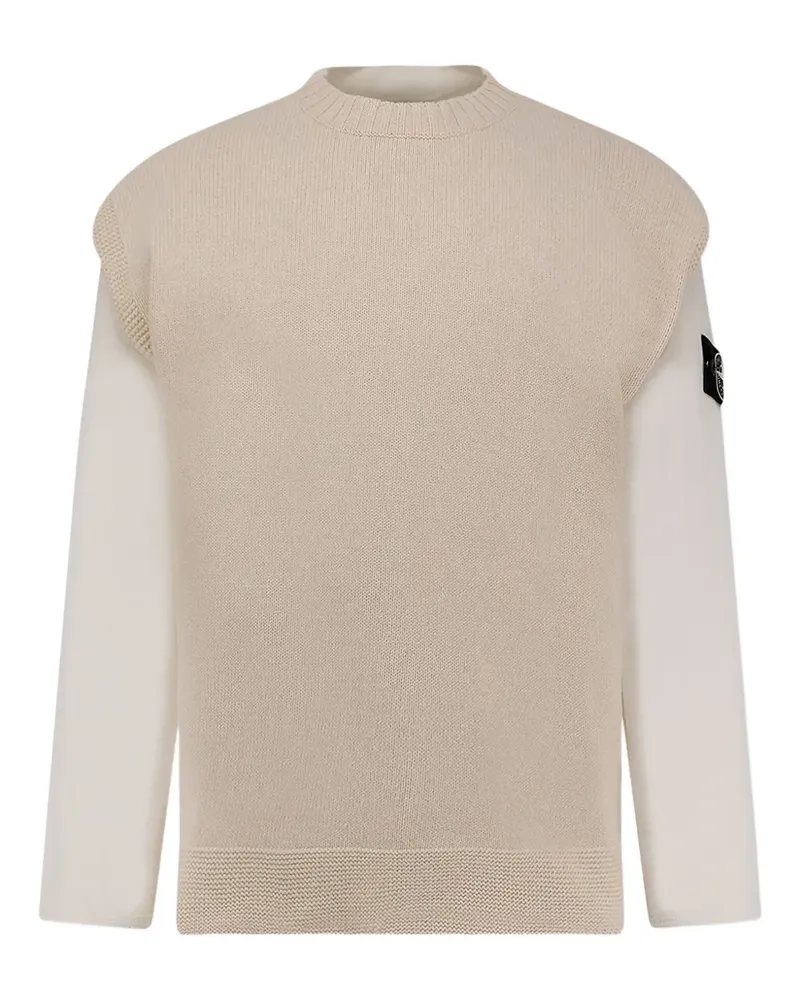 Stone Island Pullover mit aufgesetzter Tasche - Weiß Weiß