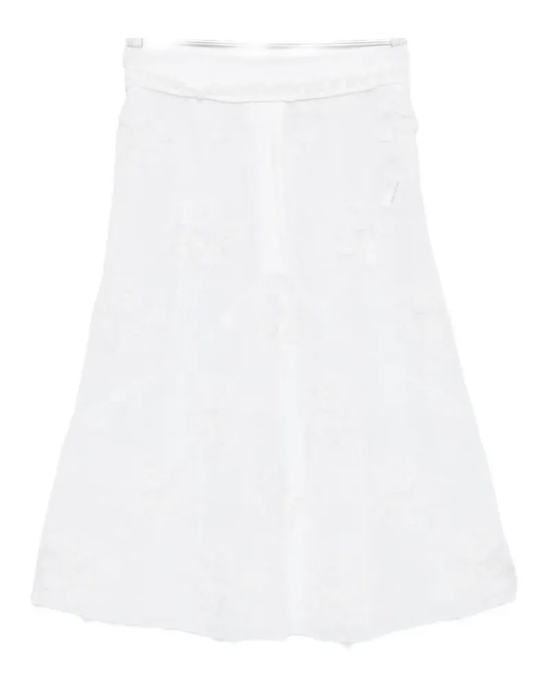 SHUSHU/TONG threadwork knit skirt - Weiß Weiß