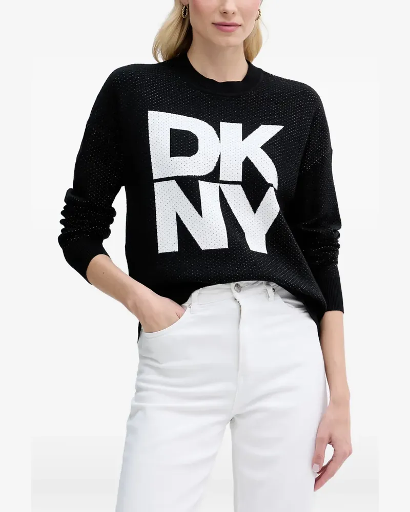 DKNY logo-embellished crewneck sweatshirt - Schwarz Schwarz