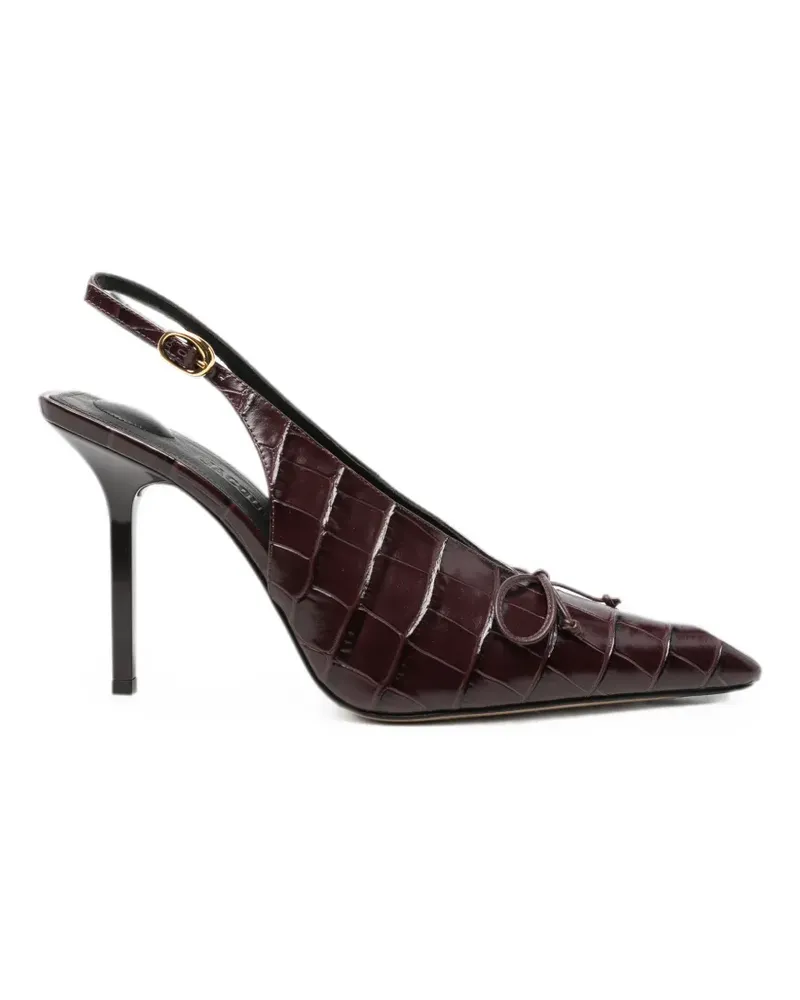 Jacquemus Slingback-Pumps mit Kroko-Effekt - Braun Braun