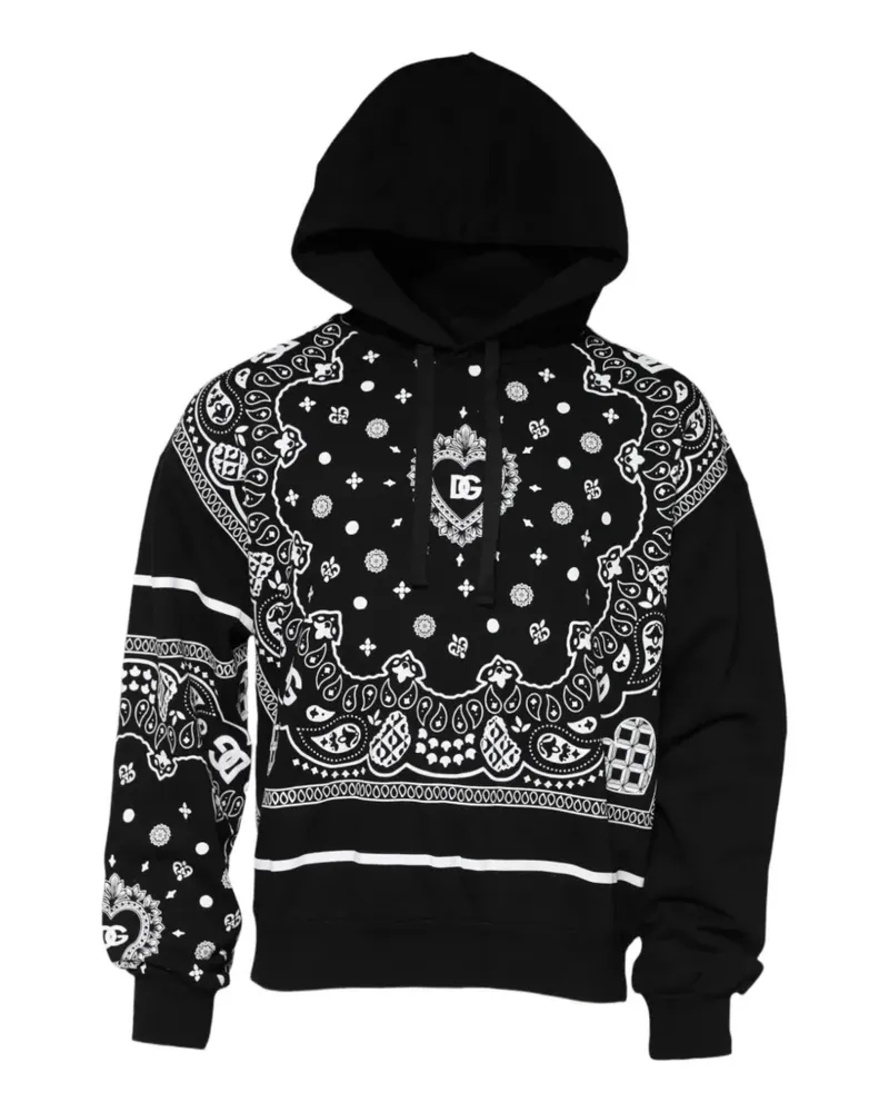 Dolce & Gabbana Hoodie mit Bandana-Print - Schwarz Schwarz