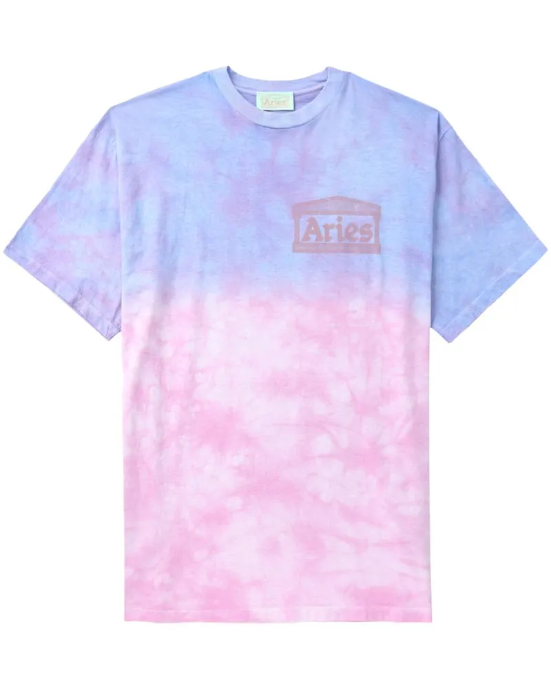 Aries T-Shirt mit Batikmuster - Violett Violett